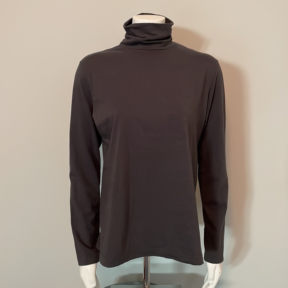 Neon Buddha Boutique Mock Turtleneck Top in Charcoal Gray Size L Neiman Marcus